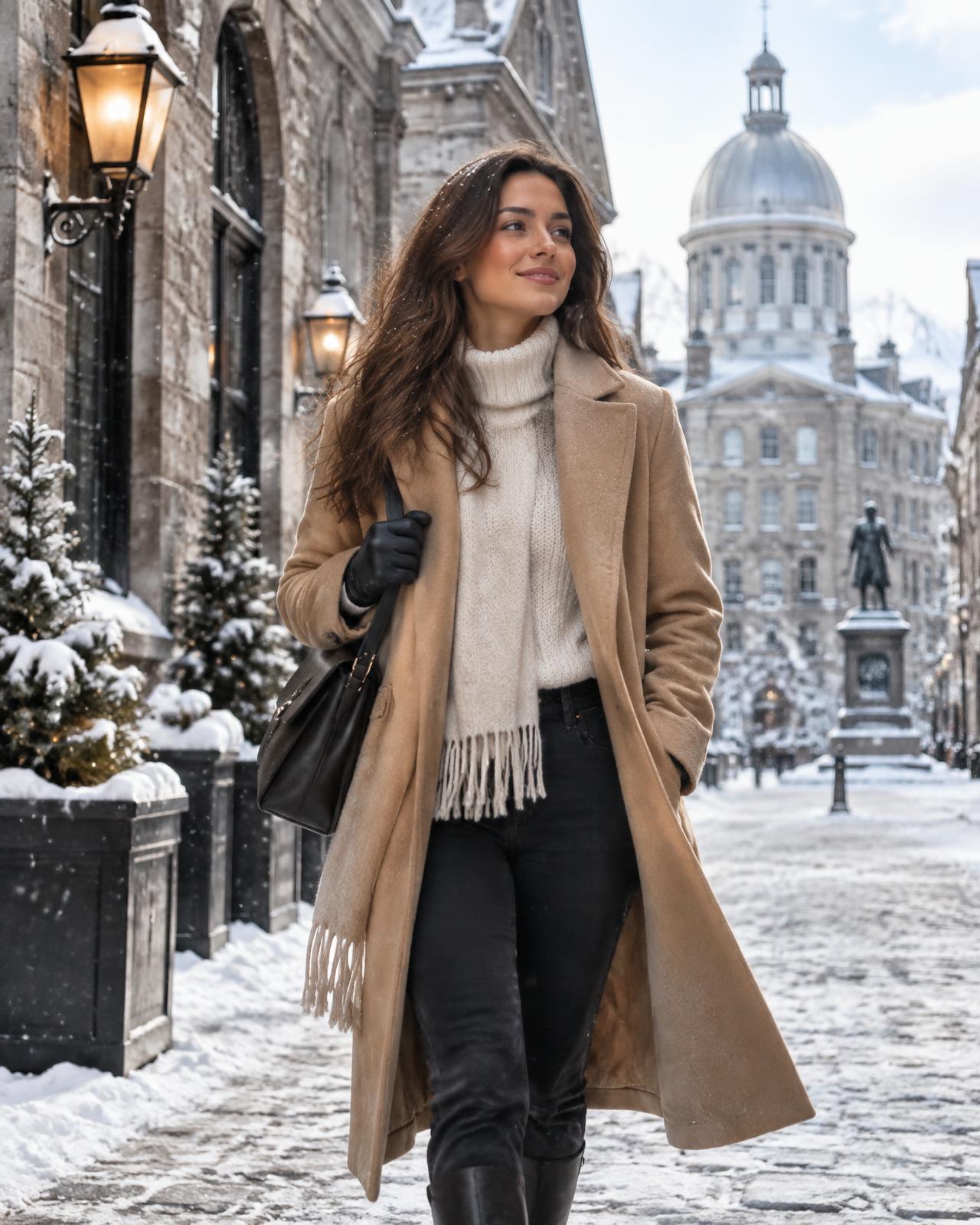 Solo traveler in winter Montréal